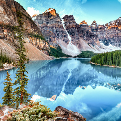 lake and mountain view in Canada, North America