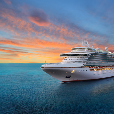 cruise ship on open water